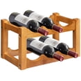 thumbnail image 1 of Costway 2-Tier Rubber Wood Wine Rack 6 Bottles Wine Display Holder Tabletop Bar Kitchen, 1 of 10