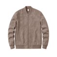 thumbnail image 6 of Men's Faux Suede Bomber Jacket Full Zip Ribbed Collar Side Pockets Casual Fall Outerwear, 6 of 8