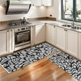 thumbnail image 3 of Kitchen Rugs Sets Of 2,Black Boho Tribal Feathers Pattern Anti Fatigue Kitchen Mat Rugs Non Slip Washable,Decorative Kitchen Floor Mats for Kitchen,Sink,Laundry,17"X47", 3 of 5