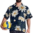 thumbnail image 4 of Daisy Men's Short Sleeve Hawaiian Beach Shirts, Casual Printed Button Down Spread Collar Tops, Summer Unisex Style, 4 of 6