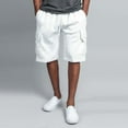 thumbnail image 2 of kamemir Men's Shorts Men's Cargo Short with Flex Waistband(White,3XL), 2 of 5