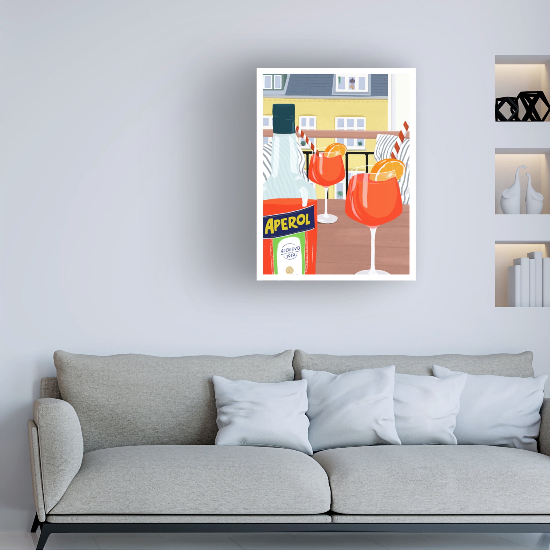 Canvas Wall Art - Bykammille 'Balcony' Wall Art for Living Room, Bedroom, or Office Décor by Trademark Fine Art - 35 x 47 Inches