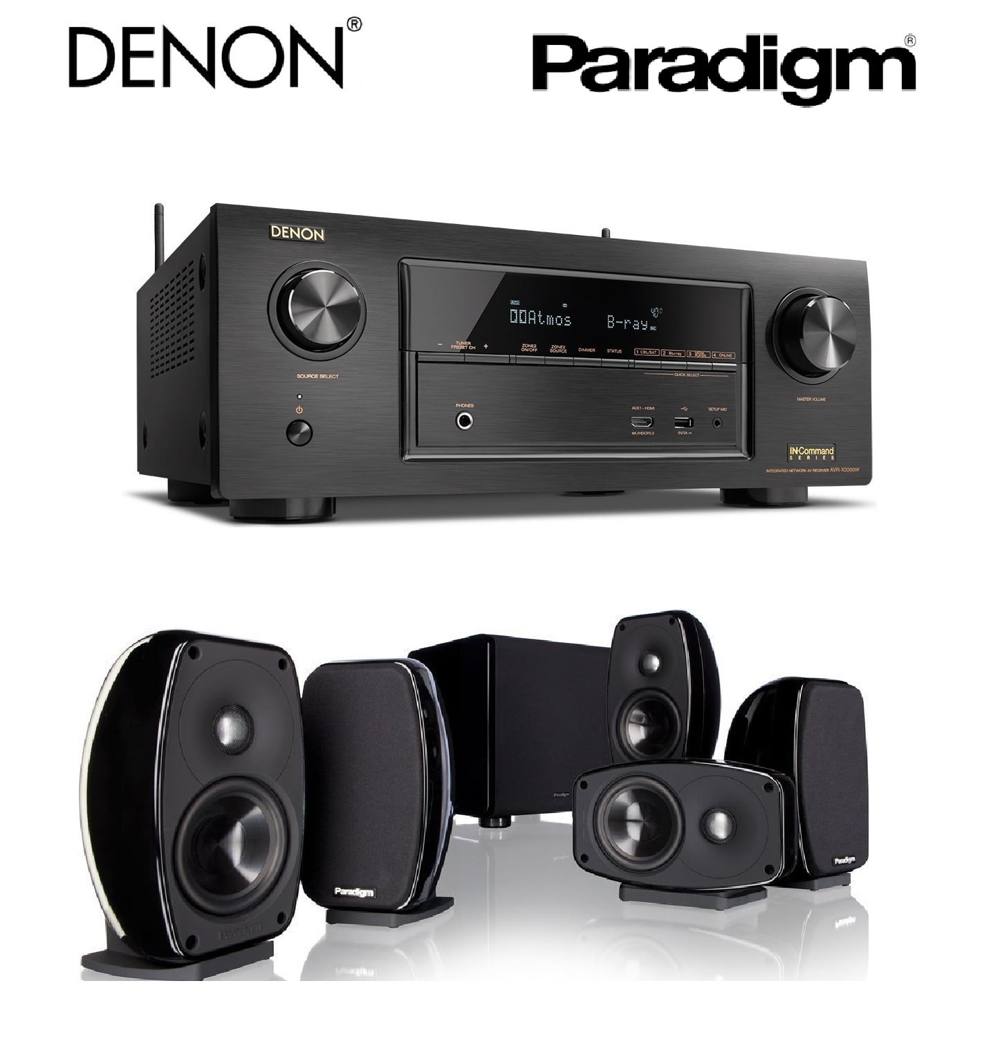 Denon AVRX3300W 7.2 Channel Full 4K Ultra HD A/V + Paradigm Cinema 100