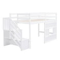 thumbnail image 3 of Bellemave Low Loft Bed with Stairs, Twin Size Loft Bed with Storage Space, Wood Loft Bed Frame for Bedroom (White), 3 of 9