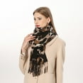 thumbnail image 4 of SUXIAN Winter Scarf for Women Plaid Printed Keep Warm with Tassels Long Wrap Pink_2# A, 4 of 4