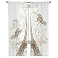 thumbnail image 2 of Illustration Of Eiffel Tower Bay Window Screening Curtains Drape Sheer Tulle For Living Room Bedroom Voile Organza Curtains, 2 of 7
