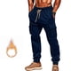 thumbnail image 2 of Puntoco Pantalones casuales de moda con cordón de color sólido para hombres, pantalones largos, 2 of 9