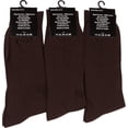 thumbnail image 3 of Sakkas Men's Cotton Blend Ribbed Dress Socks - Brown 3-Pack, 3 of 3