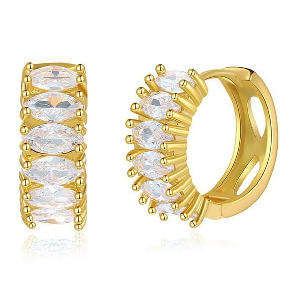 Cubic Zirconia Cartilage Hoop Earrings for Women 18K Gold Plated Small Huggie Hoops Wrap Earring