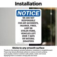 thumbnail image 3 of (2 Pack) We Are Not Responsible For Accidents OSHA Notice Sign 5 Inch X 3.5 Inch Vinyl Label Decal Sticker Weather Resistant, UV Protected for Workplace, Business, and Construction, 3 of 7