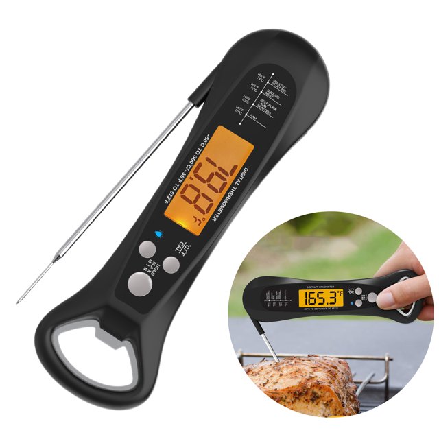 Food Thermometer Waterproof Digital Meat Thermometer Instant Read Foldable Probe Thermometer for Kitchen BBQ