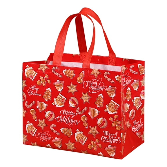 Christmas Tote Bags with Handle Gift Bag Reusable Non-Woven Grocery Shopping Bag
