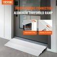 thumbnail image 3 of Adjustable 2" Silver Aluminum Threshold Ramp, Heavy Duty 800 lbs Capacity Ramp for Wheelchairs, Scooters, and Walkers, Non-Slip Design for Doorways, 3 of 10