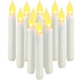 Amagic 12PCS 6.5" White Flameless LED Taper Candles, Battery Operated