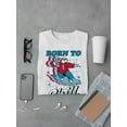 thumbnail image 3 of Born To Chill - Surfing Polar-Bear ICEE Graphic Men's T-shirt, 3 of 4