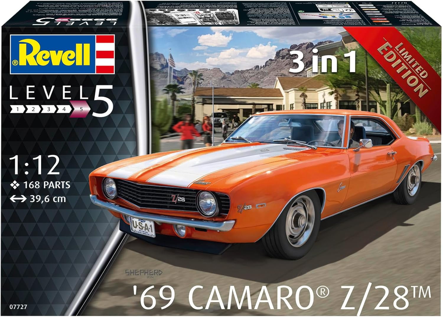 Revell 07727 69 Chevy Camaro 1:12 Scale Unbuilt/Unpainted Plastic Model Kit