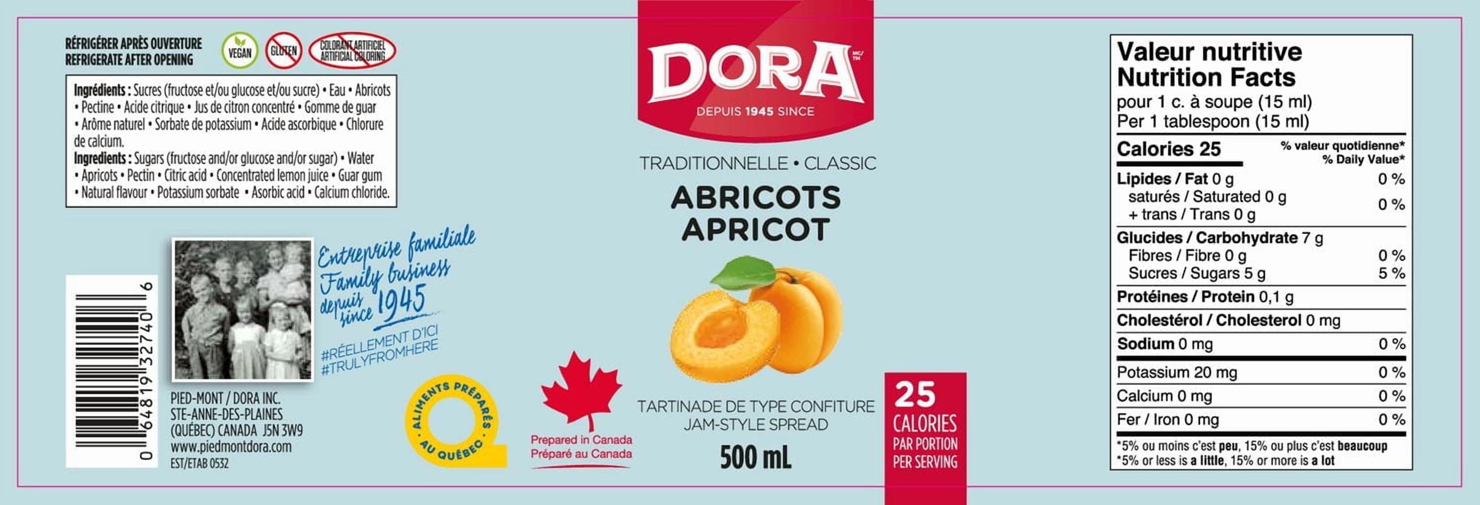 Tartinade d'abricot légère Tartinade d'abricot légère 500ml