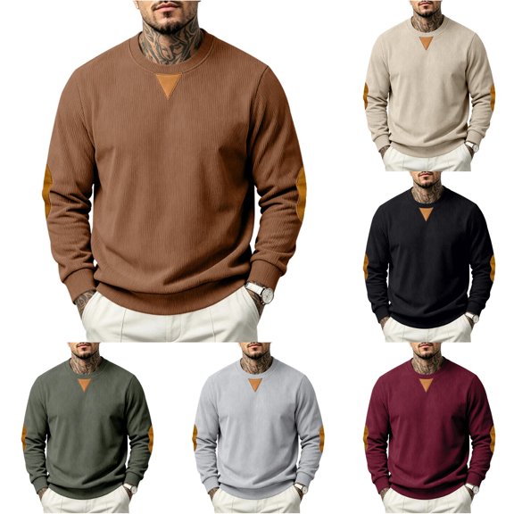 Afdoent Sweatshirts for Men Crewneck Long Sleeve Sweatshirt Outdoor Sports Casual Pullover Comfortable