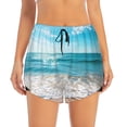 thumbnail image 2 of Balery Sunny Ocean Waves Pantalones cortos deportivos para mujer con forro y dos bolsillos, elásticos, para entrenamiento, gimnasio, yoga-Large, 2 of 7