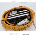 thumbnail image 6 of MKF Collection Marvila Minimalist Vegan Leather Chain Ruched Shoulder Bag, Crossbody Purse Handbag by Mia K - Olive, 6 of 10