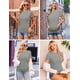 thumbnail image 4 of Ropa de maternidad Ekouaer - Tops para embarazo, paquete de 3 unidades, color negro, blanco y gris, 4 of 7