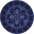 thumbnail image 1 of Ahgly Company Machine Washable Indoor Round Transitional Night Blue Area Rugs, 5' Round, 1 of 7