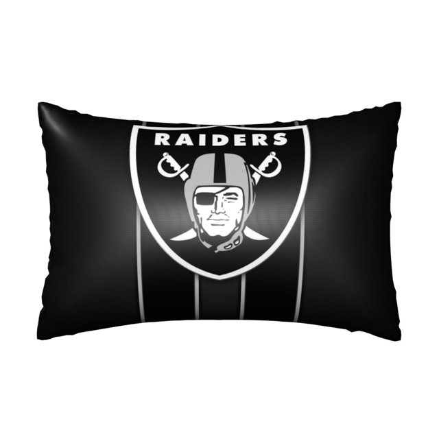 Funda de almohada de satén de los Raiders, 20 x 30 pulgadas, funda de almohada para dormitorio de estudiantes, funda de almohada para sofá, funda de almohada rectangular