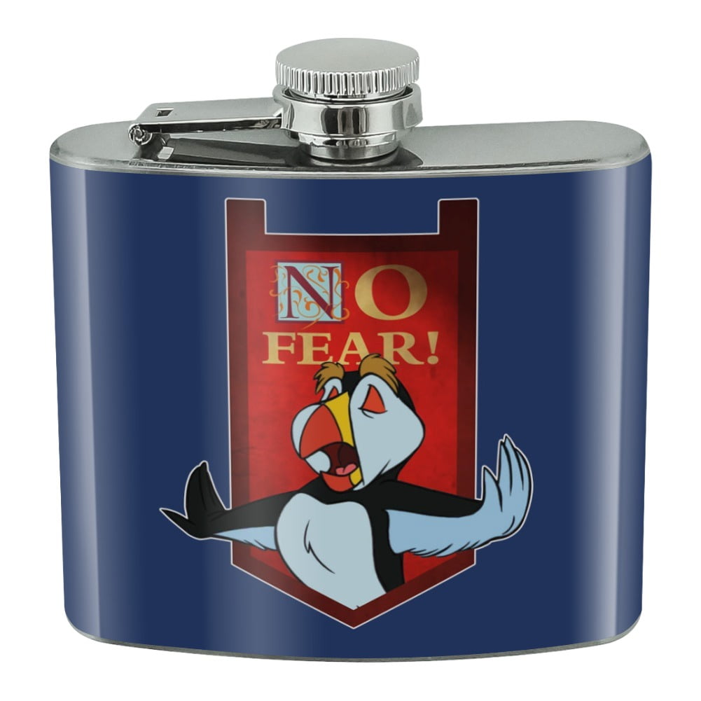 No Fear The Swan Princess Puffin Stainless Steel 5oz Hip Drink Kidney