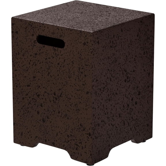 SUNBURY 20lbs Propane Tank Cover 16 Inch,Red-Brown Weatherproof Stone Texture for Outdoor Use, Camping & Backyard Fire Pit Safety