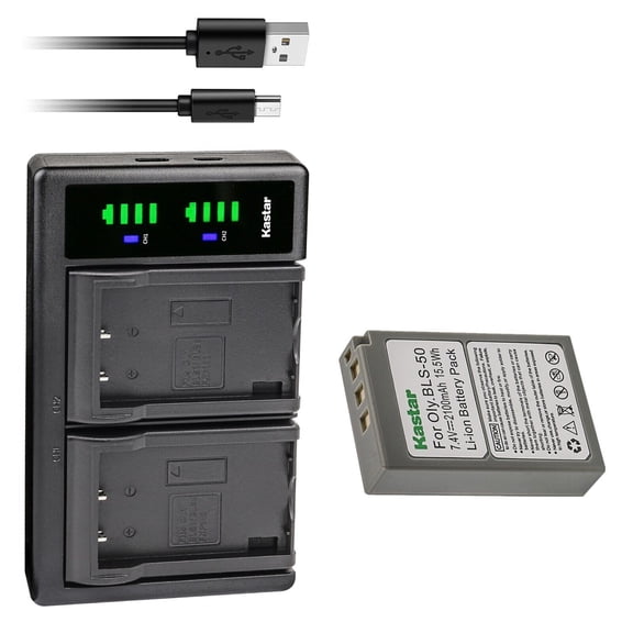 Kastar 1-Pack Battery and LTD2 USB Charger Compatible with Olympus BLS-50, PS-BLS50, BLS-5, PSBLS5 Battery, Olympus E-400, E-410, E-420, E-450, E-600, E-620, E-PM1, E-PM2, Stylus 1, Stylus 1s Cameras