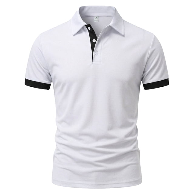 StSilkitty Men's Casual Short Sleeve Golf Shirts Solid Color Collared Buttons T-Shirt Soft Breathable Tops
