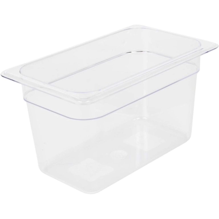 Clear 1/6 Size, Food Pan Polycarbonate Square Food Storage