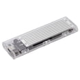thumbnail image 2 of Adaptador de disco duro externo de 10 Gbps, transparente, NVME M.2 a USB 3.1 Gen 2 tipo C, carcasa plateada, 2 of 14