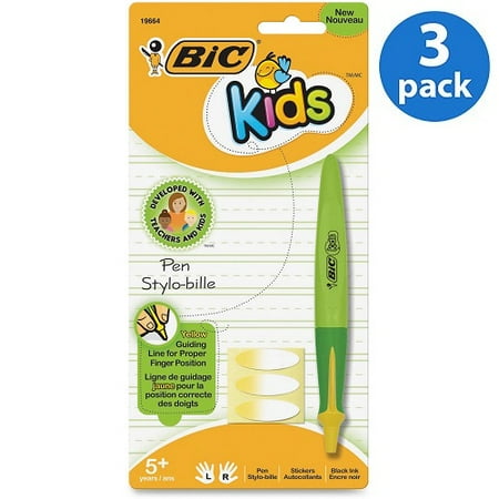 (3 pack) (3 Pack) Medium Point Refillable Ballpoint Kids Pen