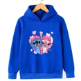 thumbnail image 3 of Sudadera con capucha con estampado kawaii de Disney Stitch para niños de 3 a 14 años, ropa de calle informal para niños y niñas, sudadera deportiva para niños, 3 of 5
