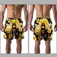 thumbnail image 3 of luoweisi Men's Beach Shorts Quick Dry Swim Trunks with Mesh Lining Bee L, 3 of 5