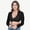 Black, variant on Women's Lace Long Sleeve Crop Top â Elegant V Neck Dirndl Blouse for Oktoberfest â Sexy Sheer Vest with Underwire â Sizes S-XXXXXL