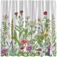 thumbnail image 3 of Herb Floral Shower Curtain Green Nature Plants Wildflower Herb Floral Spring Lavender Pink Wisteria Blossom Vintage Farmhouse Botanical Rustic Garden Fabric Bath Curtain with Hook, 3 of 3