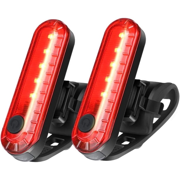 FloreceBien 2 luces LED traseras para bicicleta, luz de bicicleta recargable por USB, potentes luces LED delanteras para bicicleta, IP65 resistente al agua con 4 modos, luces de ciclismo para