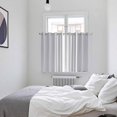 thumbnail image 4 of Light Grey Striped Kitchen Curtains 63 Inch Length, White Simple Neutral Modern Grommet Top Bedroom Living Room Curtains, Light Filtering Cafe Curtain Drapes 2 Panels Set 104''x63'', 4 of 9