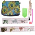 thumbnail image 1 of Diamond Painting Wallet Black PU Leather Sunflower Pattern Chain Bag DIY Hand Made Craft Gift, 1 of 13