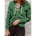 thumbnail image 2 of Sudadera Con Capucha Con Estampado De Estrellas, Sudadera Con Capucha Con Cordón De Manga Larga Informal, Ropa De Mujer, 2 of 4