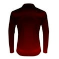thumbnail image 5 of Men's Silky Satin Shirts Long Sleeve Button Down Gradient Color Collared Blouses Dressy Casual Fall Spring Tops (4XL, Wine), 5 of 7