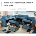 thumbnail image 4 of LLappuil Modular Sectional Sofa, 112" U-Shaped Sectional Couch with Storage, Modular Sectional Sofa Couch with Storage Ottoman, Faux Leather Fabric Waterproof 8 Seat Sectional Sofa Blue, 4 of 7