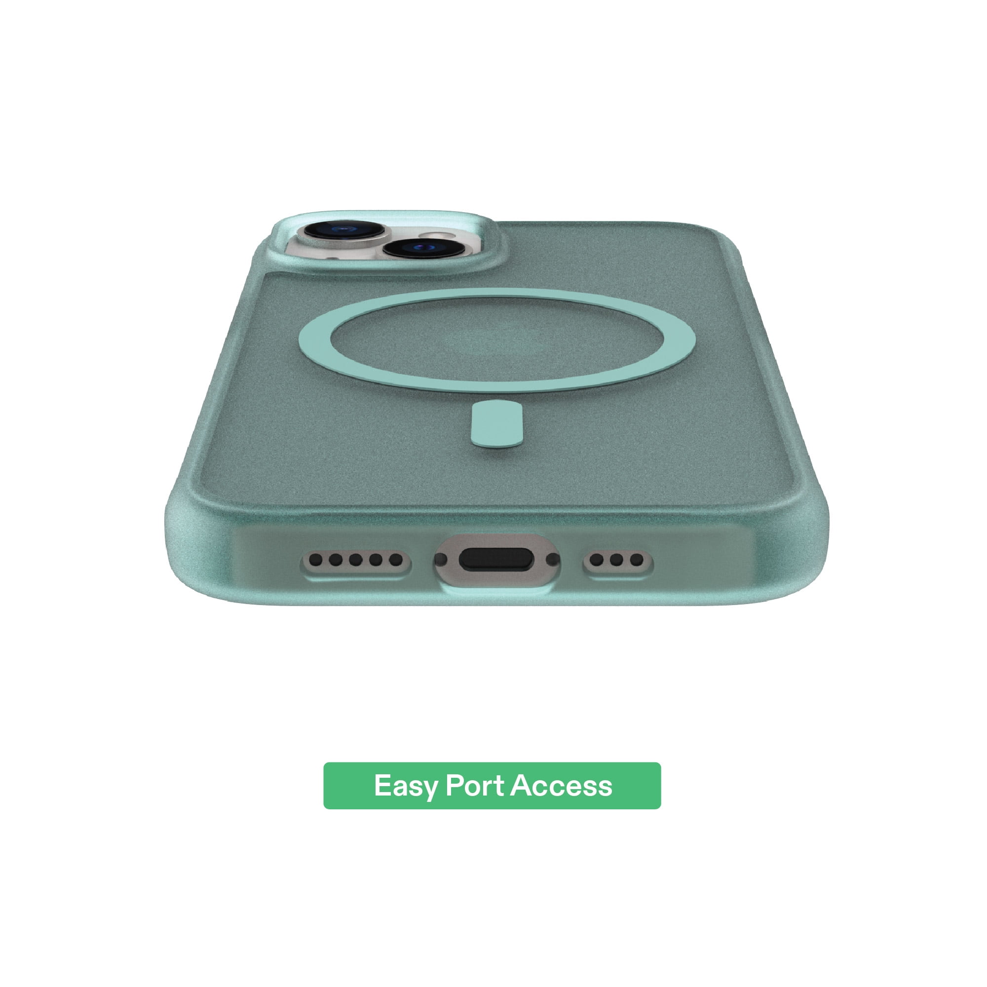 onn MagSafe Compatible Phone Case for iPhone 17e / iPhone 16e / iPhone 15 / iPhone 14 / iPhone 13 - Frosted Teal