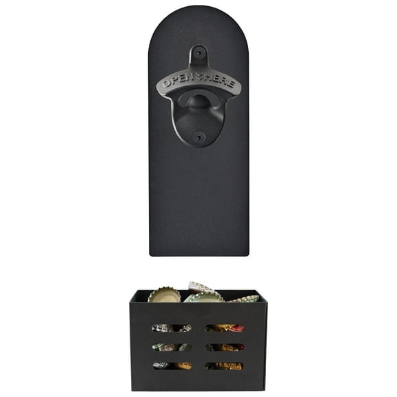HAIICEN Magnetic Bottle Opener with Cap Catcher Fridge Mount Beer Opener Set for Refrigerator
