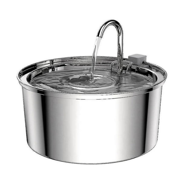 Fuente de agua para gatos, dispensador automático de agua para perros con fuente para mascotas de acero inoxidable de 3,2 l/108 oz, Ultra-qui(,)