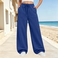 thumbnail image 6 of TARIENDY Wide Leg Sweatpants Women Athletic Work Trousers Plain Color Drawstring Waisted Outdoor Sweatpant with Pockets Blue, 6 of 10