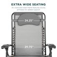 thumbnail image 3 of Best Choice Products Oversized Zero Gravity Chair, Folding Outdoor Patio Recliner w/ Cup Holder - Gray, 3 of 7