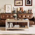 thumbnail image 2 of Modern Farmhouse Coffee Table with 2-Tier Storage - Light Coffee Finish, 2 of 7